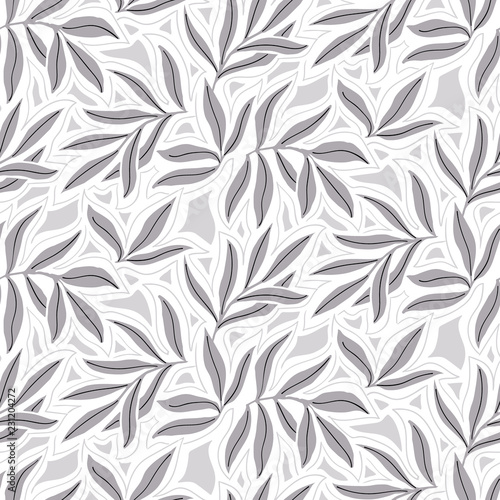 Vector seamless pattern with fall leaves. Elegant modern autumn background.