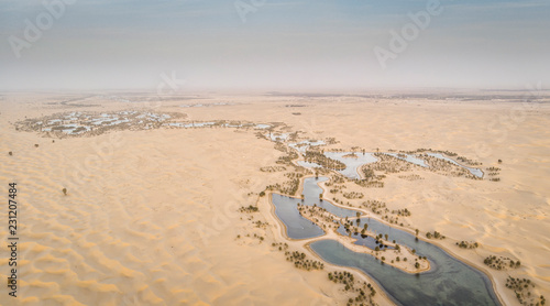  aerial view of Al Qudra desert and lakes near Dubai photo