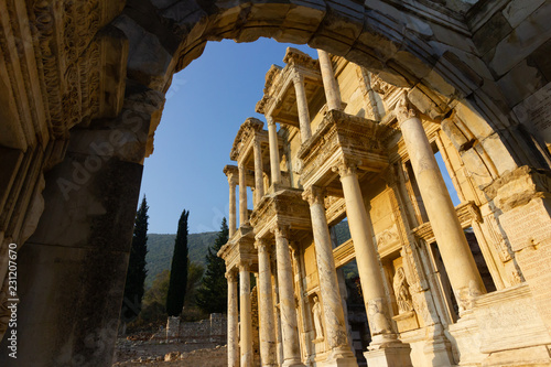 Public places A world heritage ephesus library in the historic city of Turkey.