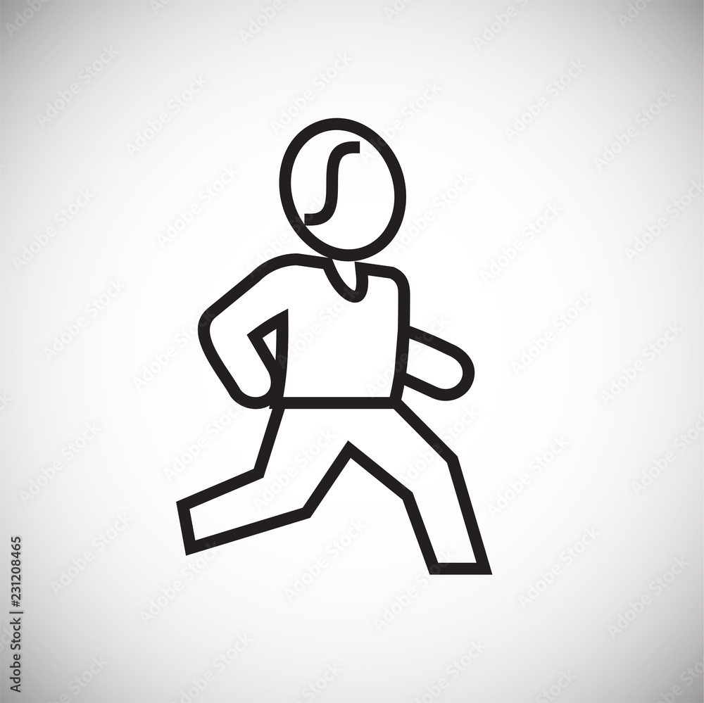 Jogging thin line on white background icon Jogging thin line on white background icon