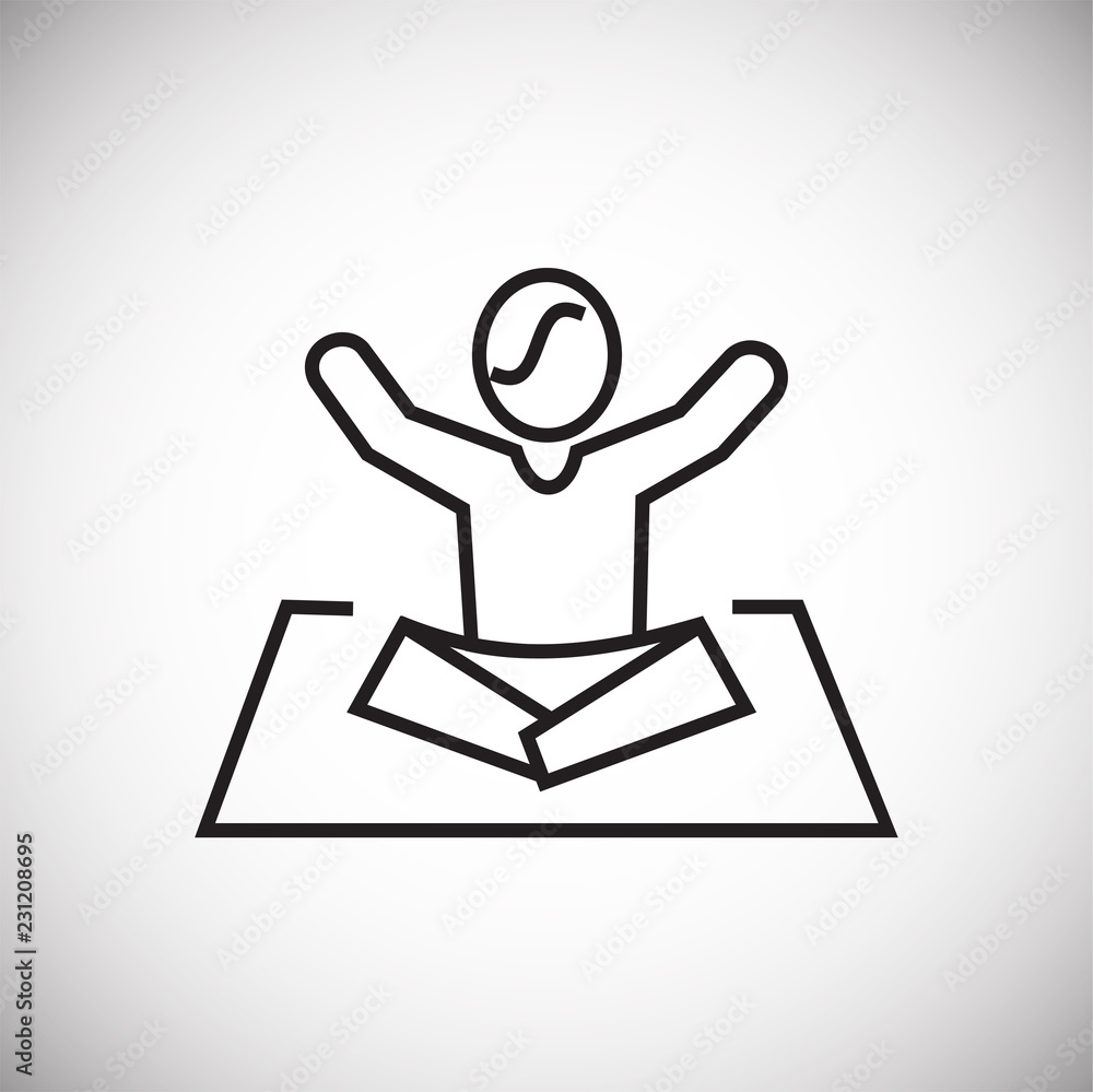 Yoga asan thin line on white background icon Yoga asan thin line on white background icon