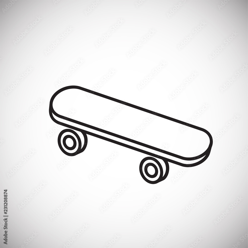 Skateboard thin line on white background icon