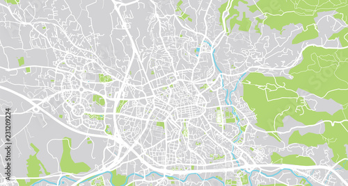 Urban vector city map of Aix en Provence, France photo