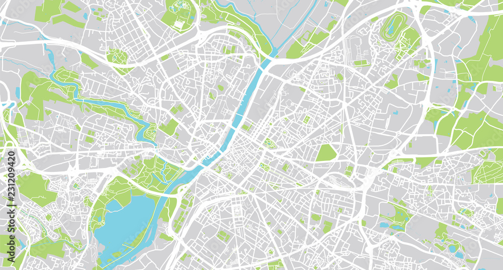 Naklejka Urban vector city map of Angers, France