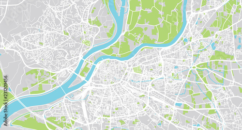 Urban vector city map of Avignon, France