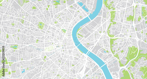 Urban vector city map of Bordeaux  France