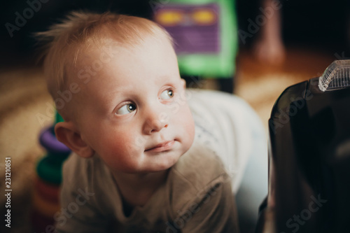 Playful Pretty Baby Boy PlayOn Floor photo