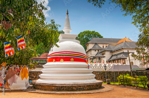 Fotografie Small dagoba Buddhist temple complex and the Church of St