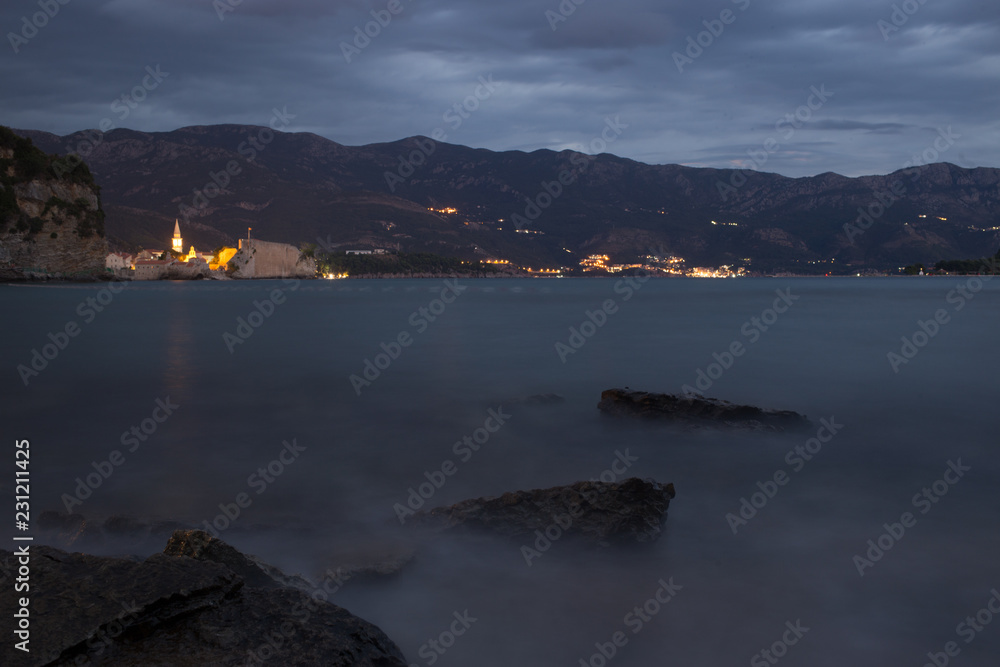 Sea ​​after sunset - Budva, Montenegro