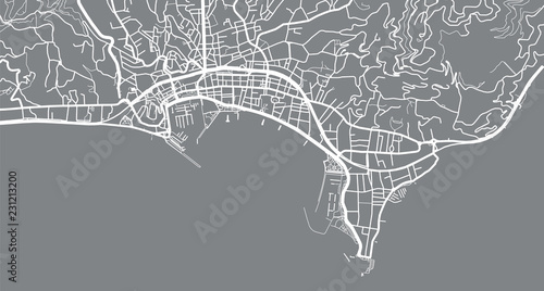 Urban vector city map of Cannes, France