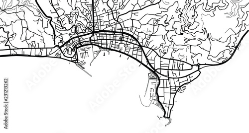 Urban vector city map of Cannes, France