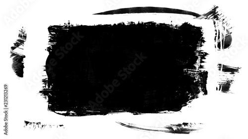 Brush stroke and texture. Smear brush on a white background.