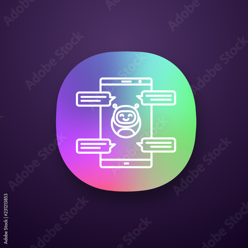 Chatbot with speech bubbles app icon