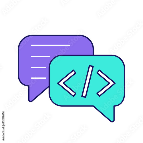 Chatbot coding color icon