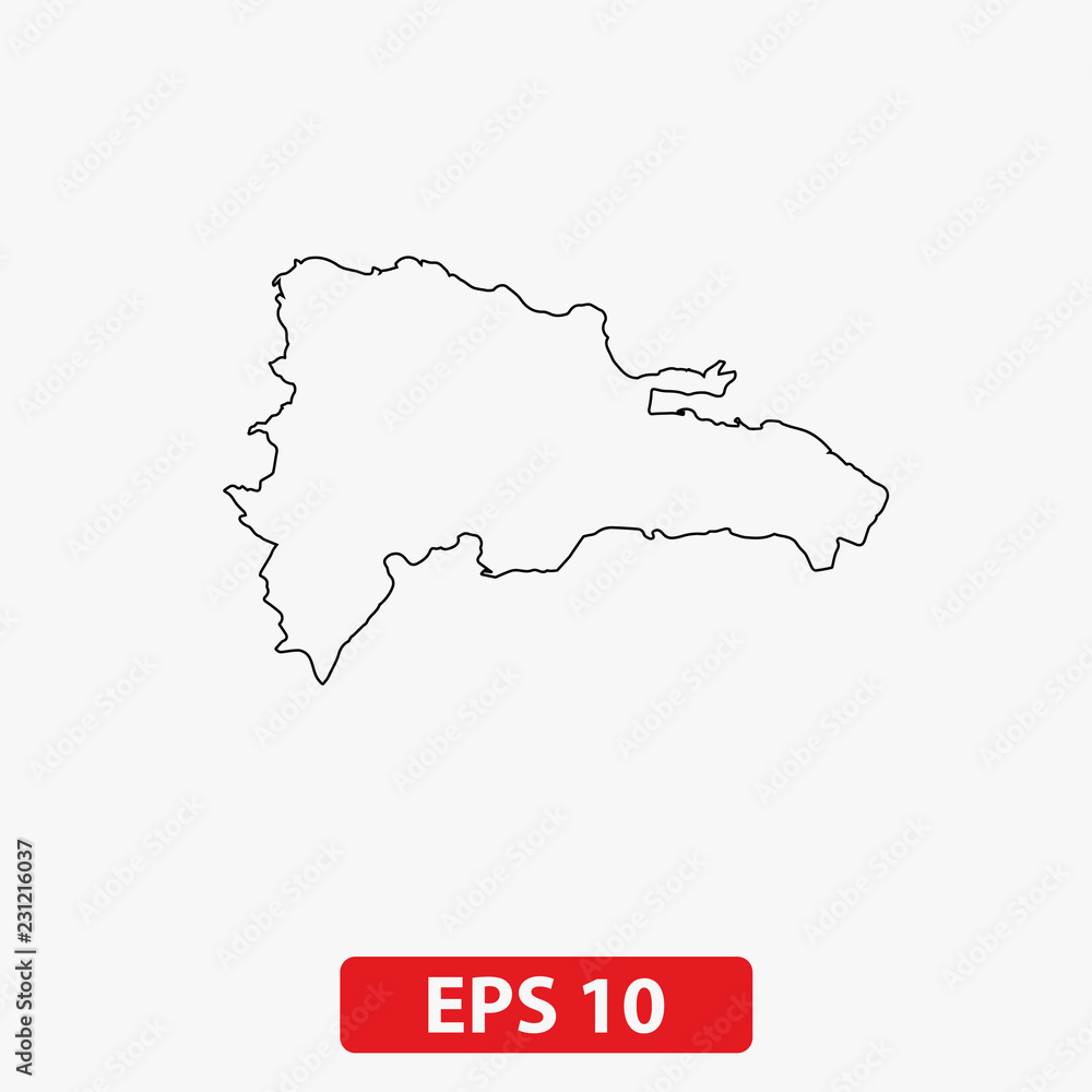 Map of the Dominican Republic. Vector Map of the Dominican Republic. Vector