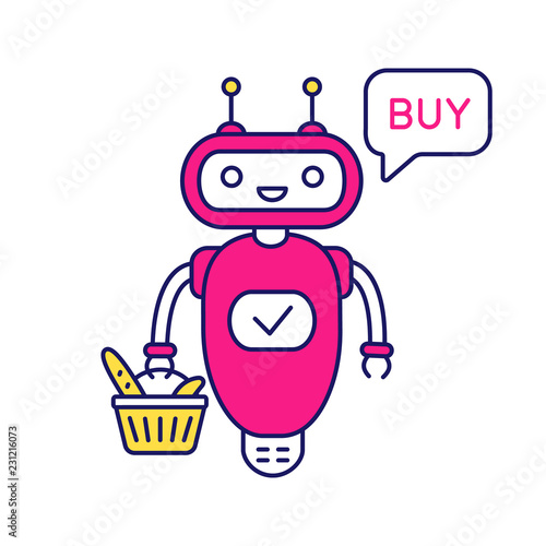 Online customer service chatbot color icon