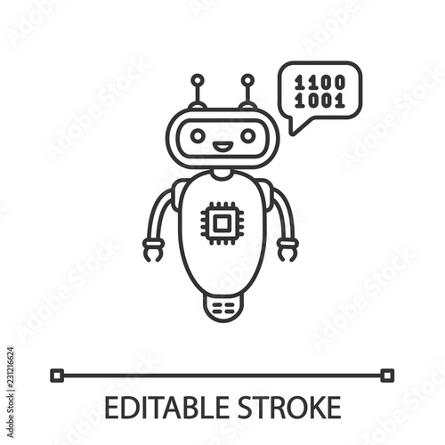 Chatbot coding linear icon