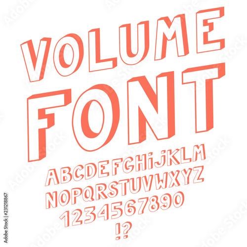 Wallpaper Mural Simple red alphabet with 3d effect. Torontodigital.ca