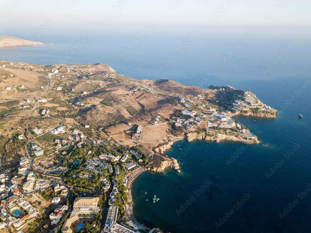 Obraz premium Aerial drone photography of beautiful Crete coastline, Greece