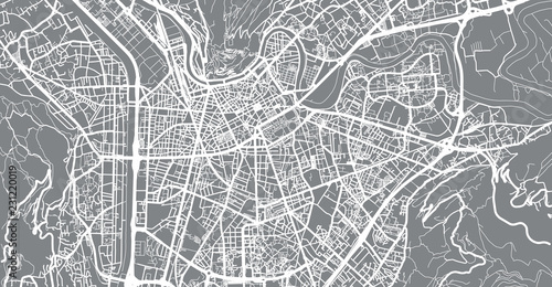 Urban vector city map of Grenoble, France
