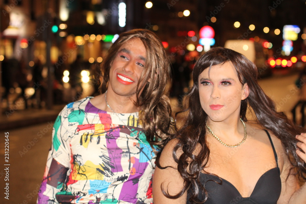 Two gorgeous transgender women outdoors