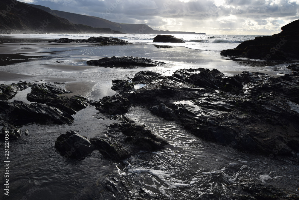 Fototapeta premium Strangles Beach North Cornwall