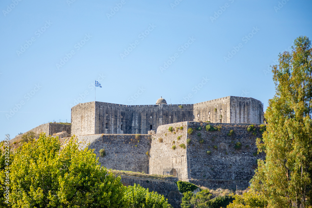 Old castle in town of Corfu, Ionian Islands in Greece