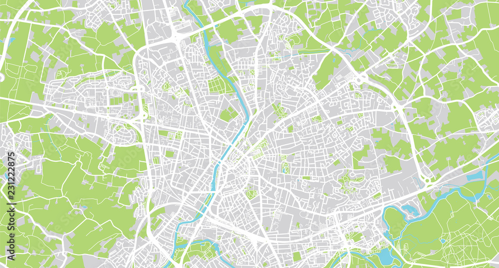 Obraz premium Urban vector city map of Le Mans, France