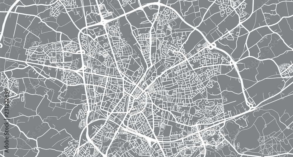 Urban vector city map of Le Mans, France