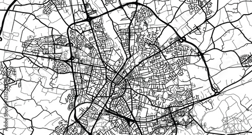 Принти на полотні Urban vector city map of Le Mans, France