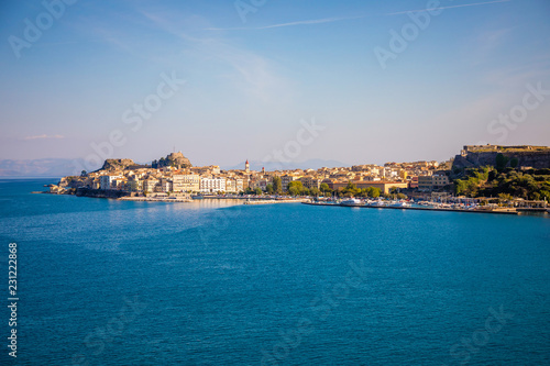 Corfu town view from the water in Greece © dtatiana