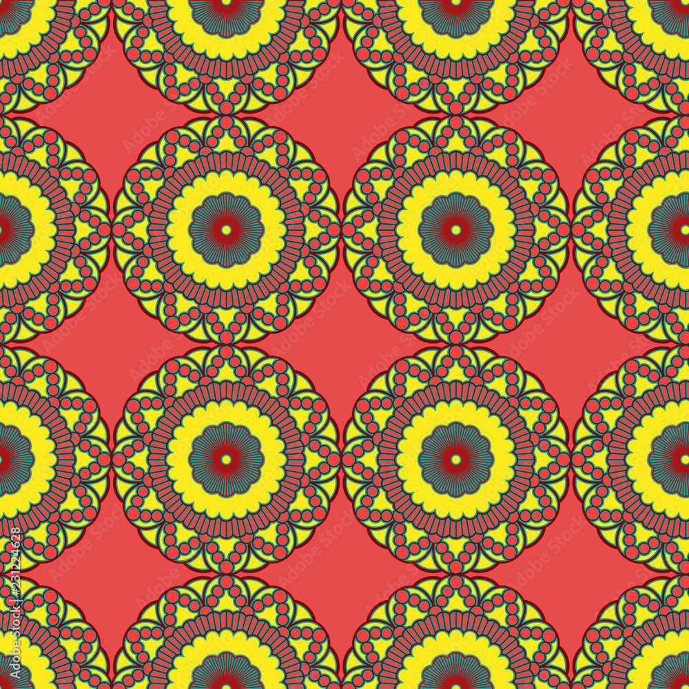 Fototapeta premium Contrast seamless decorative pattern
