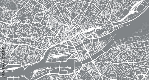 Urban vector city map of Nantes, France