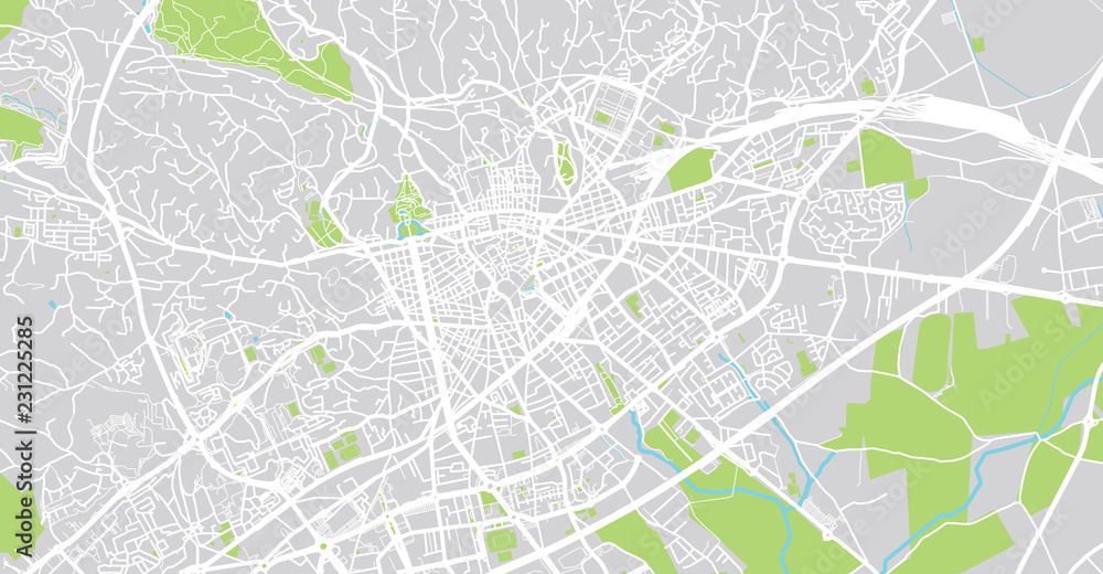 Fototapeta premium Urban vector city map of Nimes, France