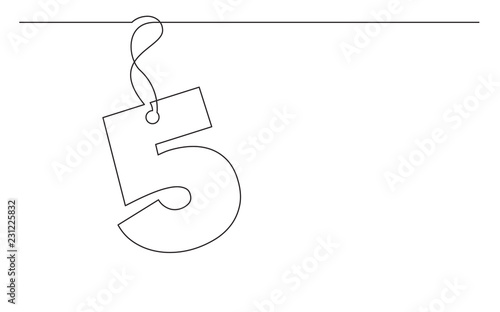 continuous line drawing of tag label number design