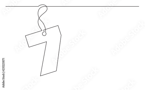 continuous line drawing of tag label number design
