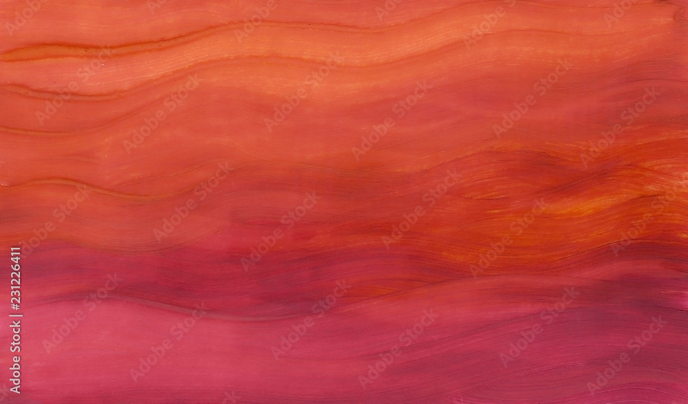 Fototapeta premium Orange abstract grunge background in gouache