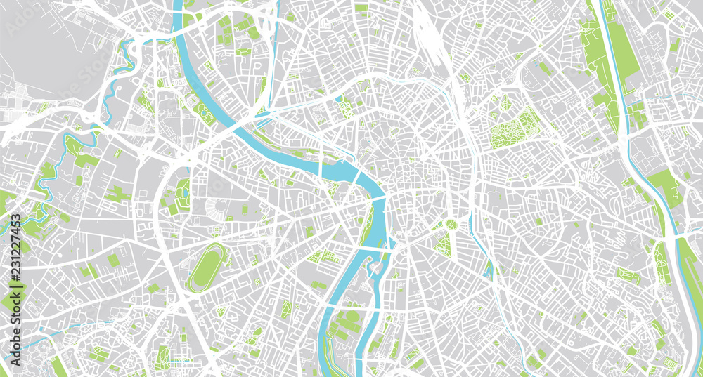 Naklejka Urban vector city map of Toulouse, France