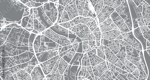 Urban vector city map of Toulouse, France