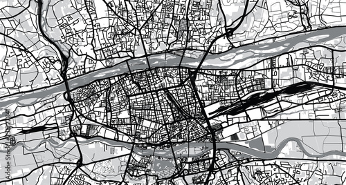 Urban vector city map of Tours, France