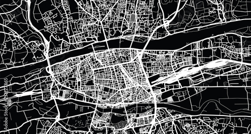 Urban vector city map of Tours, France