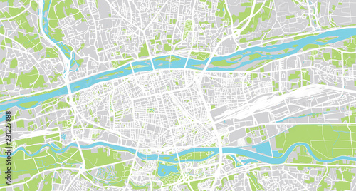 Urban vector city map of Tours  France
