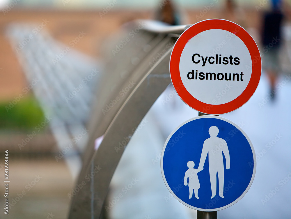 Cyclists, track sign