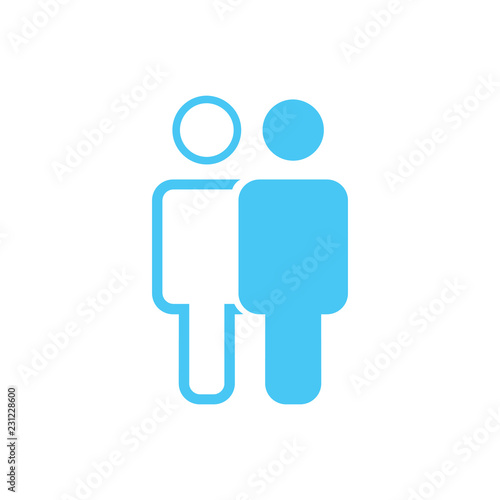 Linear and flat Man an woma...
