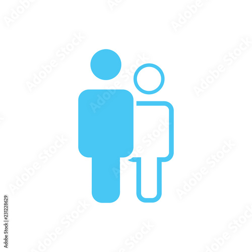 Linear and flat Man an woma...