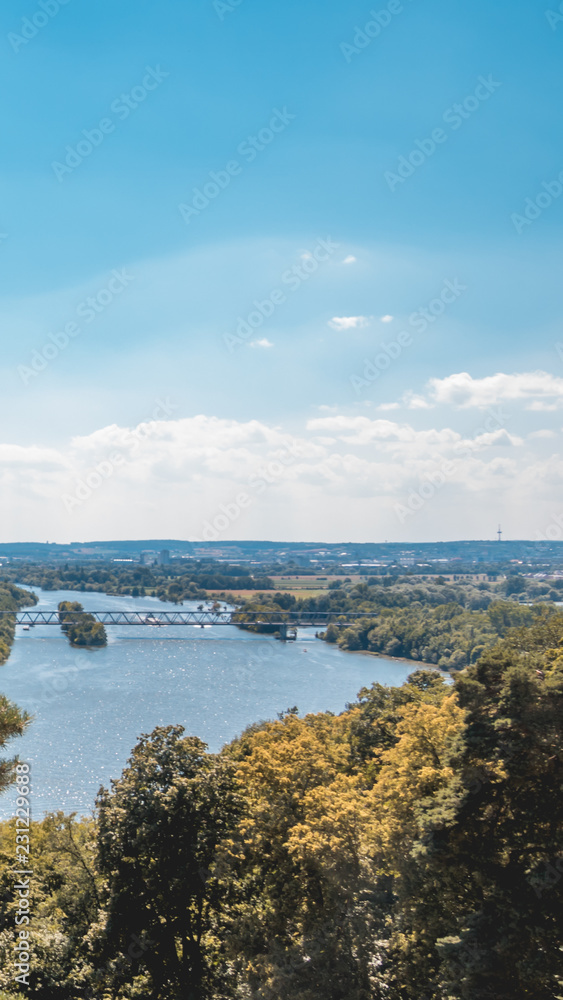 Smartphone HD wallpaper of beautiful view at the famous Walhalla Donaustauf - Danube - Bavaria - Germany