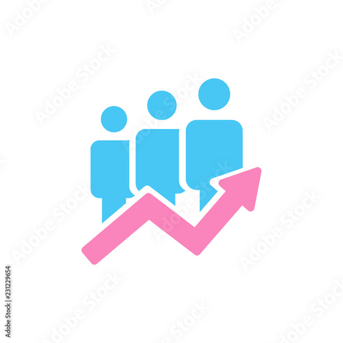 personal development concept, business growing idea, teamwork success. vector illustration isolated on white background.