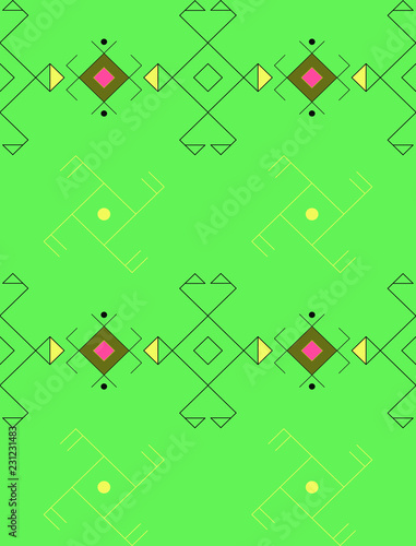 Abstract pattern using Romanian folk elements.