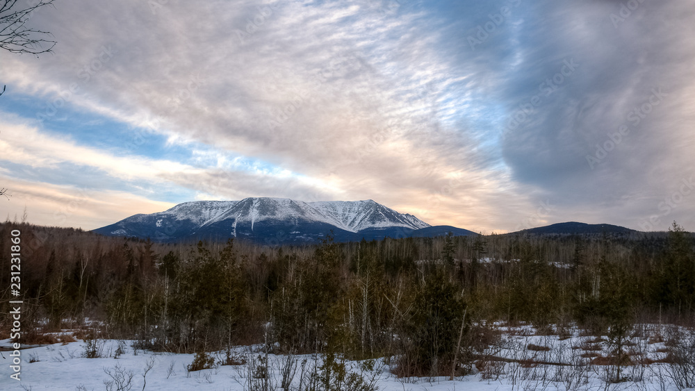 Katahdin mountain landscape in the morning, Baxter state park, Maine, USA