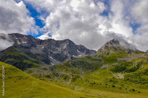 Cloudy rokcky cliff landscape from the Jura mountain in France after a hike.